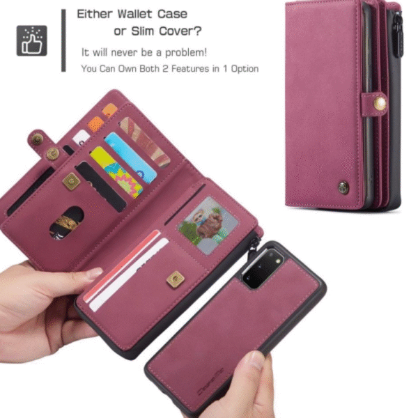 Läderfödral caseme 0018 för  iphone 12/12 pro winröd - Bild 5