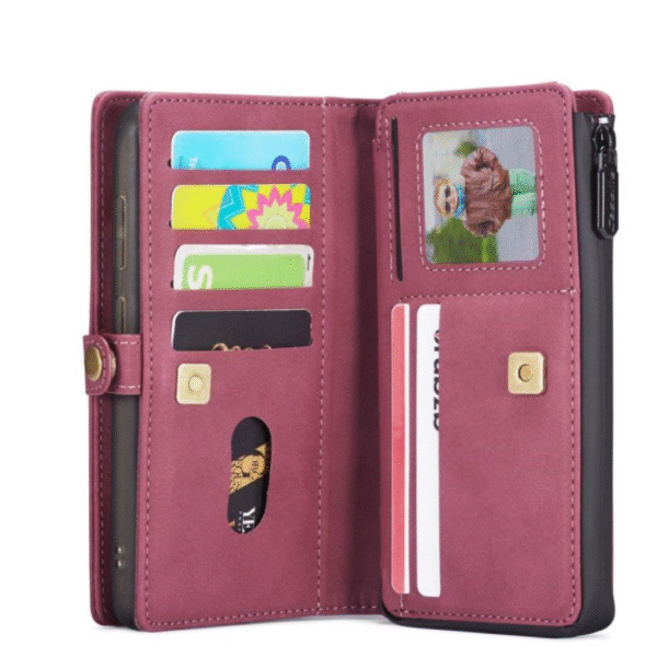 Läderfödral caseme 0018 för  iphone 12/12 pro winröd - Bild 4