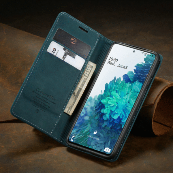 Läderfödral caseme 0013 för Samsung S23 plus grön - Bild 3