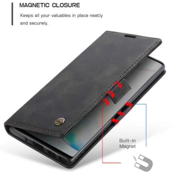 Läderfödral caseme 0013 för Samsung S23 plus svart - Bild 2