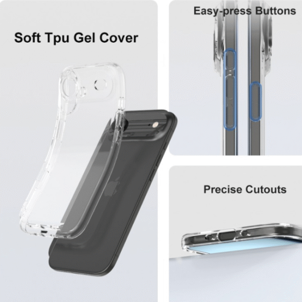 Slimmat Silikonfodral 1 mm – Transparent – iPhone 17 air - Bild 2