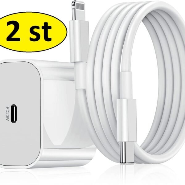 2 st snabbladdare för iphone11/12/13/14 med 2 m kabel