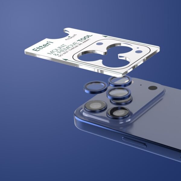 kameralinsskydd   för iphone 17 pro/max blå - Bild 3