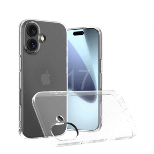 Slimmat Silikonfodral 1 mm – Transparent – iPhone 17