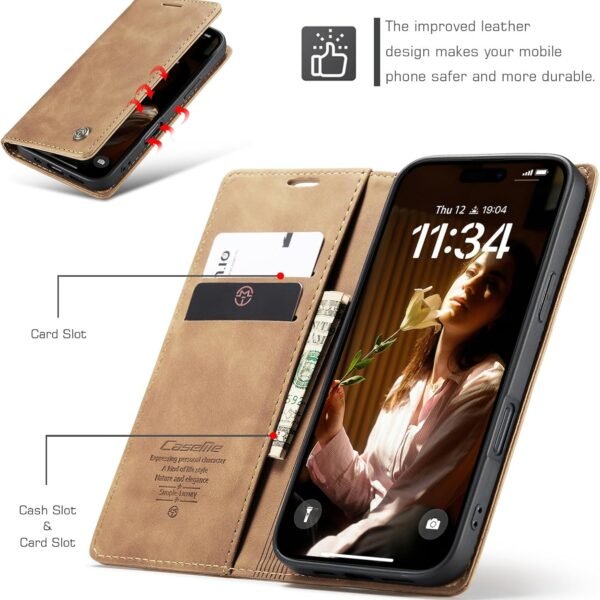 Caseme 0013 för Iphone 17 brun - Bild 2