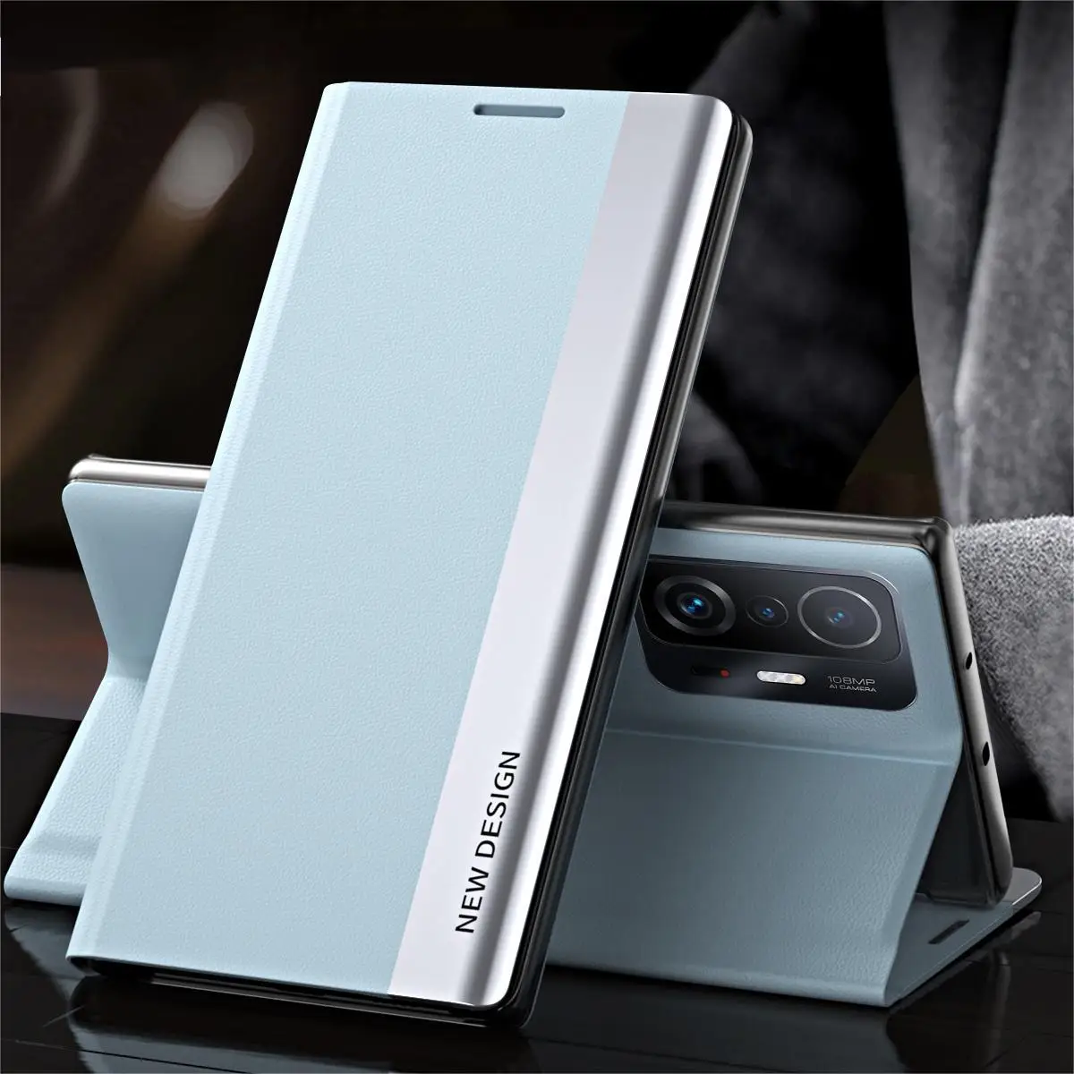 Magnetisk Flipfodral för iPhone 14 Pro – Blå