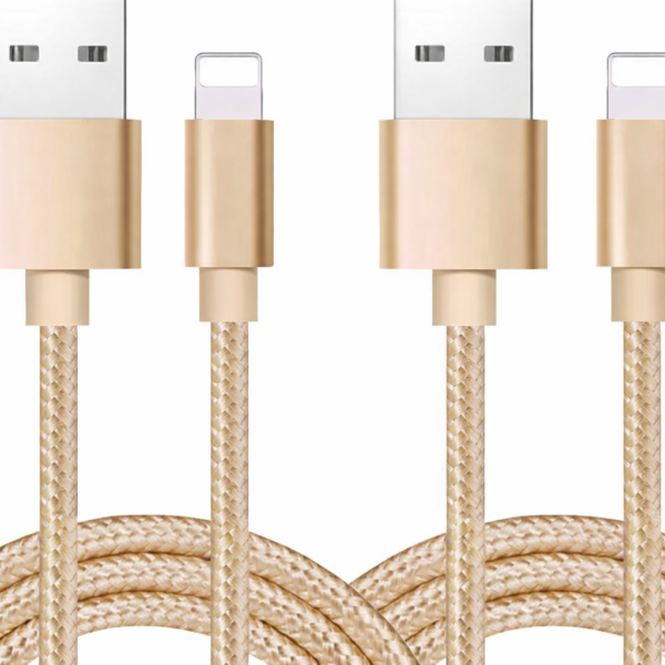 2st 3m  laddkabel för telefon, nylonflätad