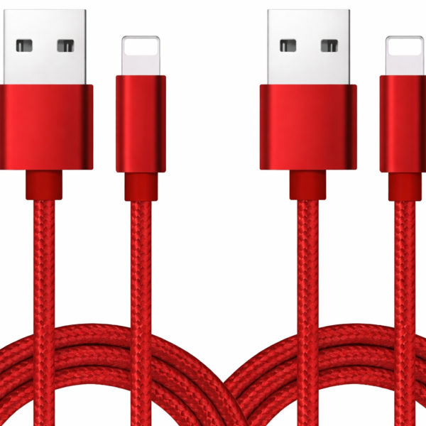 2st 3m  laddkabel för telefon, nylonflätad