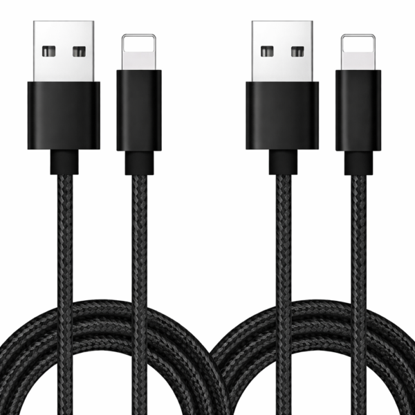 2st 3m  laddkabel för telefon, nylonflätad